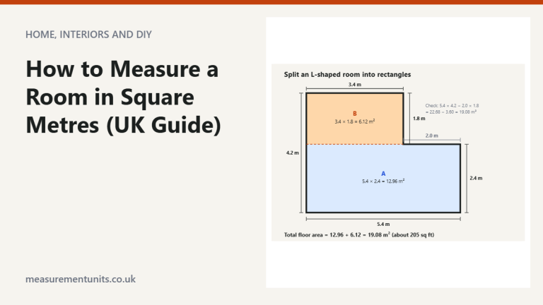 Floor plan of an L-shaped room 5.4 m by 4.2 m split into two rectangles of 12.96 and 6.12 square metres, totalling 19.08 square metres